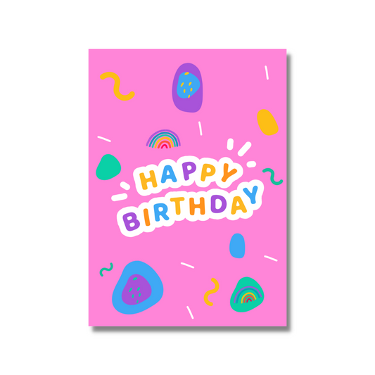 Happy Birthday - Rainbow Squiggles